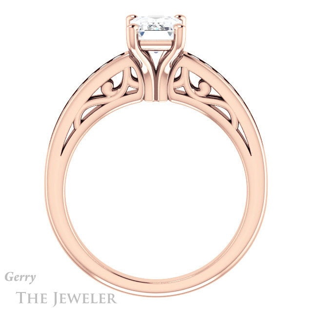 Emerald Cut Forever One Moissanite Engagement Ring #GTJ1150-emerald-fb-r 2 Emerald Cut Forever Brilliant Moissanite Engagement Ring #GTJ1150-emerald-fb-r