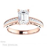 Emerald Cut Forever One Moissanite Engagement Ring #GTJ1150-emerald-fb-r 1 Emerald Cut Forever Brilliant Moissanite Engagement Ring #GTJ1150-emerald-fb-r