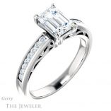 Emerald Cut Forever One Moissanite Engagement Ring #GTJ1150-emerald-fb-w 4 Emerald Cut Forever Brilliant Moissanite Engagement Ring #GTJ1150-emerald-fb-w