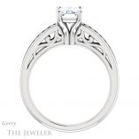 Emerald Cut Forever One Moissanite Engagement Ring #GTJ1150-emerald-fb-w 2 Emerald Cut Forever Brilliant Moissanite Engagement Ring #GTJ1150-emerald-fb-w