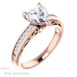 Heart Shaped Forever Brilliant Moissanite Engagement Ring #GTJ1150-heart-fb-r