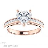 Heart Shaped Forever Brilliant Moissanite Engagement Ring #GTJ1150-heart-fb-r