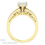 Heart Shaped Forever One Moissanite Engagement Ring #GTJ1150-heart-fb-y 2 Heart Shaped Forever Brilliant Moissanite Engagement Ring #GTJ1150-heart-fb-y