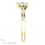Heart Shaped Forever One Moissanite Engagement Ring #GTJ1150-heart-fb-y 3 Heart Shaped Forever Brilliant Moissanite Engagement Ring #GTJ1150-heart-fb-y