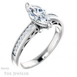 Marquise Cut Forever One Moissanite Engagement Ring #GTJ1150-marquise-fb-w 4 Marquise Cut Forever Brilliant Moissanite Engagement Ring #GTJ1150-marquise-fb-w
