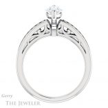 Marquise Cut Forever One Moissanite Engagement Ring #GTJ1150-marquise-fb-w 2 Marquise Cut Forever Brilliant Moissanite Engagement Ring #GTJ1150-marquise-fb-w