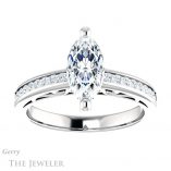 Marquise Cut Forever One Moissanite Engagement Ring #GTJ1150-marquise-fb-w 1 Marquise Cut Forever Brilliant Moissanite Engagement Ring #GTJ1150-marquise-fb-w
