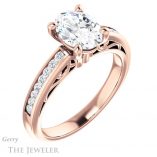 Oval Shaped Forever One Moissanite Engagement Ring #GTJ1150-oval-fo-r