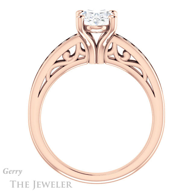 Oval Shaped Forever One Moissanite Engagement Ring #GTJ1150-oval-fo-r