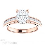 Oval Shaped Forever One Moissanite Engagement Ring #GTJ1150-oval-fo-r
