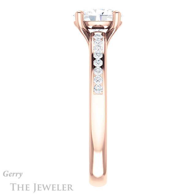 Oval Shaped Forever One Moissanite Engagement Ring #GTJ1150-oval-fo-r