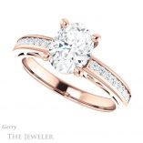 Oval Shaped Forever One Moissanite Engagement Ring #GTJ1150-oval-fo-r