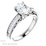 Oval Shaped Forever One Moissanite Engagement Ring #GTJ1150-oval-fo-w 4 Oval Shaped Forever One Moissanite Engagement Ring #GTJ1150-oval-fo-w