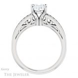 Oval Shaped Forever One Moissanite Engagement Ring #GTJ1150-oval-fo-w 2 Oval Shaped Forever One Moissanite Engagement Ring #GTJ1150-oval-fo-w