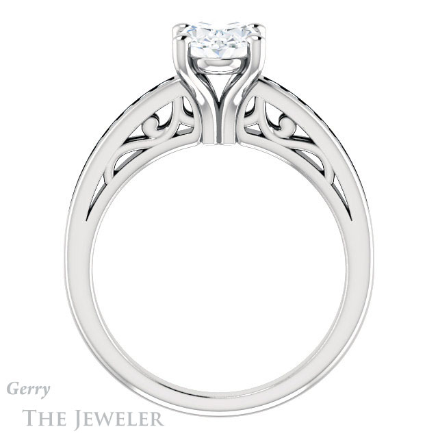 Oval Shaped Forever One Moissanite Engagement Ring #GTJ1150-oval-fo-w 2 Oval Shaped Forever One Moissanite Engagement Ring #GTJ1150-oval-fo-w