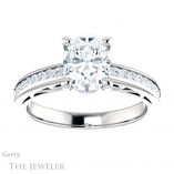 Oval Shaped Forever One Moissanite Engagement Ring #GTJ1150-oval-fo-w 1 Oval Shaped Forever One Moissanite Engagement Ring #GTJ1150-oval-fo-w