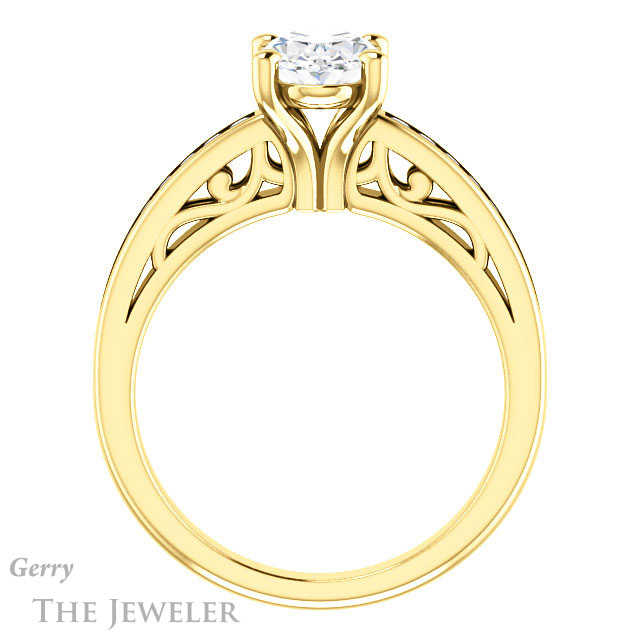Oval Shaped Forever One Moissanite Engagement Ring #GTJ1150-oval-fo-y 2 Oval Shaped Forever One Moissanite Engagement Ring #GTJ1150-oval-fo-y