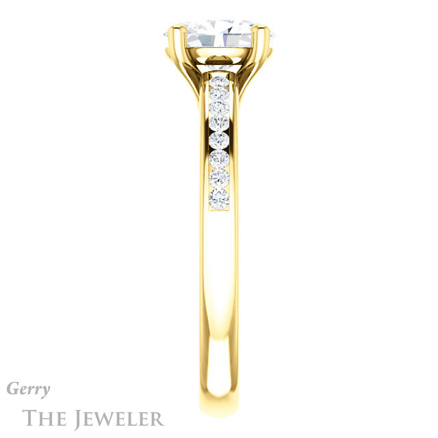 Oval Shaped Forever One Moissanite Engagement Ring #GTJ1150-oval-fo-y 3 Oval Shaped Forever One Moissanite Engagement Ring #GTJ1150-oval-fo-y