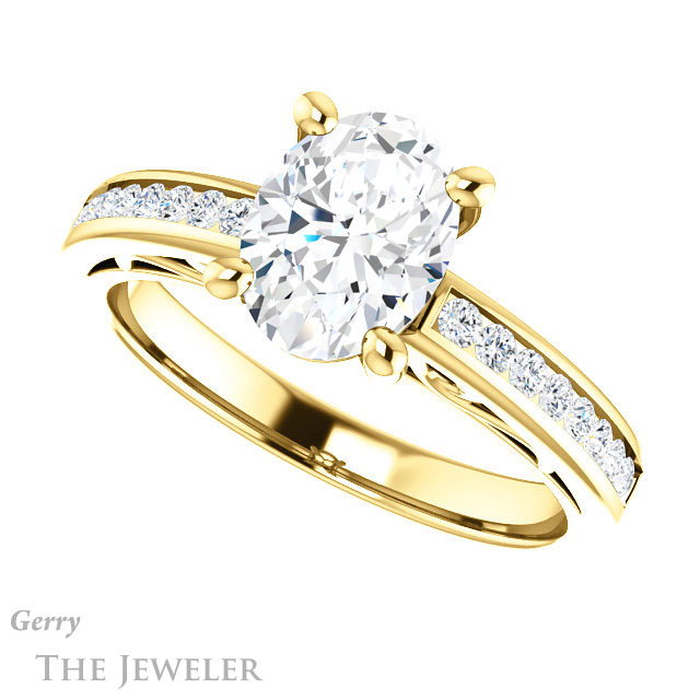 Oval Shaped Forever One Moissanite Engagement Ring #GTJ1150-oval-fo-y 5 Oval Shaped Forever One Moissanite Engagement Ring #GTJ1150-oval-fo-y