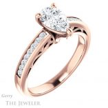 Pear Shaped Forever Brilliant Moissanite Engagement Ring #GTJ1150-pear-fb-r