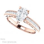 Pear Shaped Forever Brilliant Moissanite Engagement Ring #GTJ1150-pear-fb-r
