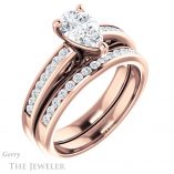 Pear Shaped Forever Brilliant Moissanite Engagement Ring #GTJ1150-pear-fb-r