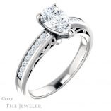 Pear Shaped Forever Brilliant Moissanite Engagement Ring #GTJ1150-pear-fb-w
