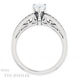Pear Shaped Forever Brilliant Moissanite Engagement Ring #GTJ1150-pear-fb-w
