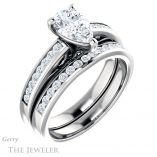 Pear Shaped Forever Brilliant Moissanite Engagement Ring #GTJ1150-pear-fb-w
