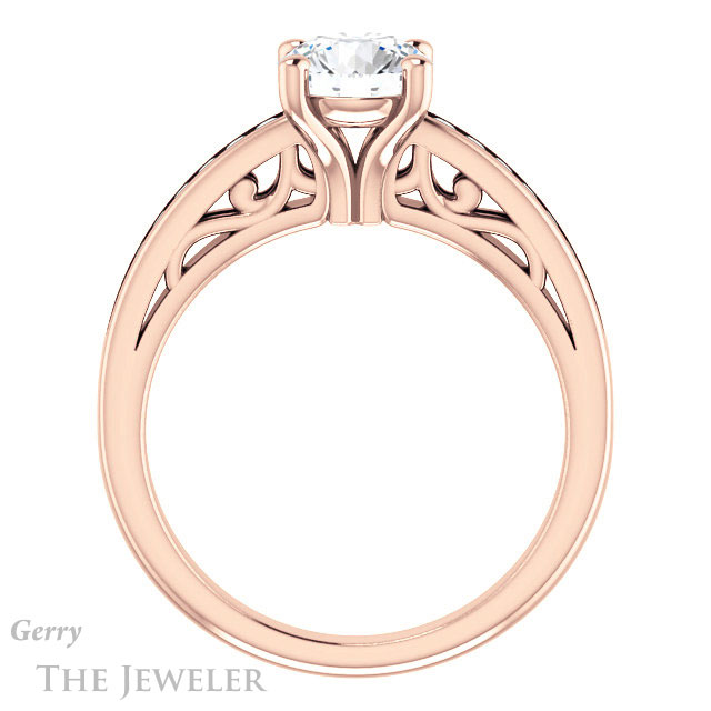 Round Cut Forever One Moissanite Engagement Ring #GTJ1150-round-fo-r