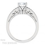 Round Cut Forever One Moissanite Engagement Ring #GTJ1150-round-fo-w 2 Round Cut Forever One Moissanite Engagement Ring #GTJ1150-round-fo-w