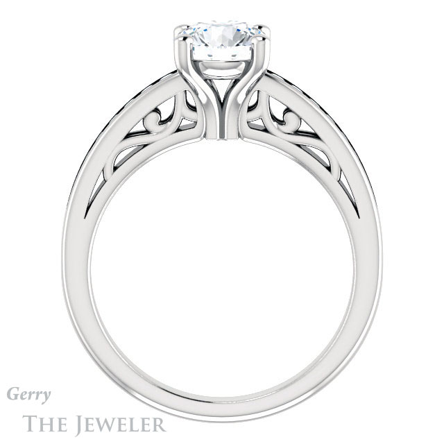 Round Cut Forever One Moissanite Engagement Ring #GTJ1150-round-fo-w 2 Round Cut Forever One Moissanite Engagement Ring #GTJ1150-round-fo-w