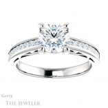 Round Cut Forever One Moissanite Engagement Ring #GTJ1150-round-fo-w 1 Round Cut Forever One Moissanite Engagement Ring #GTJ1150-round-fo-w