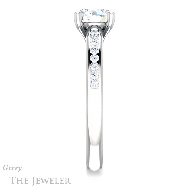 Round Cut Forever One Moissanite Engagement Ring #GTJ1150-round-fo-w 3 Round Cut Forever One Moissanite Engagement Ring #GTJ1150-round-fo-w