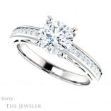 Round Cut Forever One Moissanite Engagement Ring #GTJ1150-round-fo-w 5 Round Cut Forever One Moissanite Engagement Ring #GTJ1150-round-fo-w