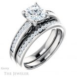Round Cut Forever One Moissanite Engagement Ring #GTJ1150-round-fo-w 6 Round Cut Forever One Moissanite Engagement Ring #GTJ1150-round-fo-w