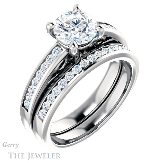 Round Cut Forever One Moissanite Engagement Ring #GTJ1150-round-fo-w 6 Round Cut Forever One Moissanite Engagement Ring #GTJ1150-round-fo-w