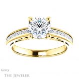 Round Cut Forever One Moissanite Engagement Ring #GTJ1150-round-fo-y 1 Round Cut Forever One Moissanite Engagement Ring #GTJ1150-round-fo-y