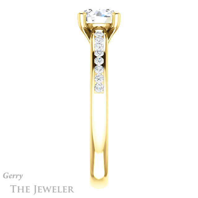 Round Cut Forever One Moissanite Engagement Ring #GTJ1150-round-fo-y 3 Round Cut Forever One Moissanite Engagement Ring #GTJ1150-round-fo-y