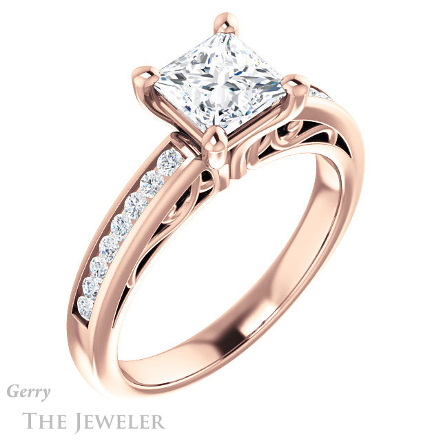 Princess Cut Forever One Moissanite Engagement Ring #GTJ1150-square-fo-r