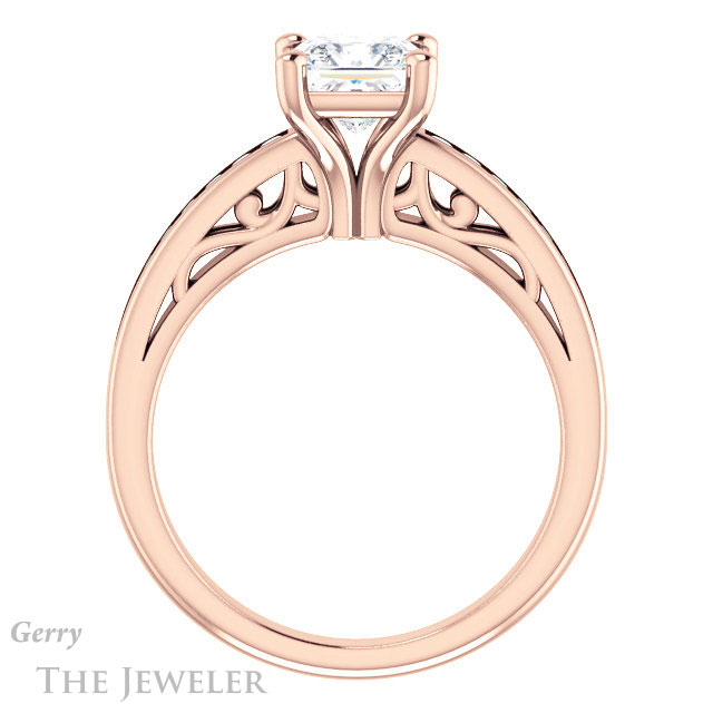 Princess Cut Forever One Moissanite Engagement Ring #GTJ1150-square-fo-r
