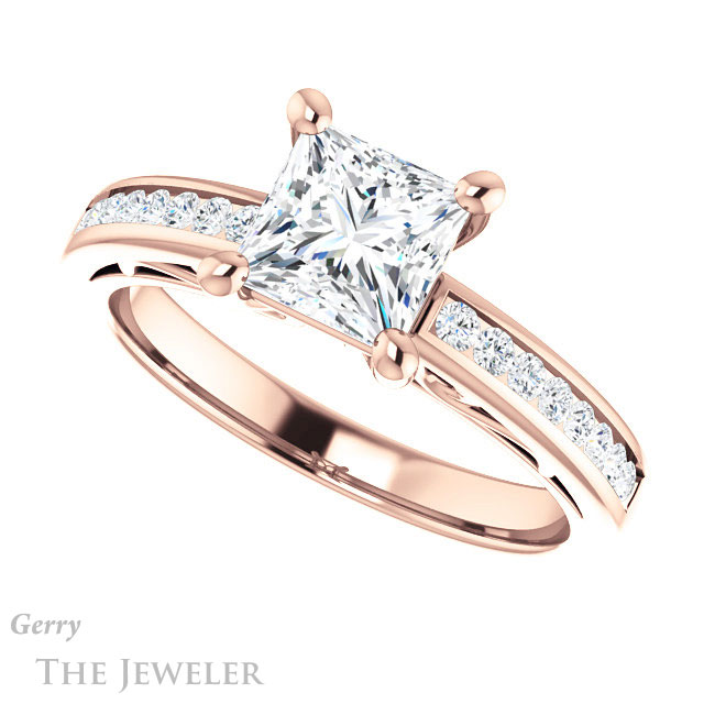 Princess Cut Forever One Moissanite Engagement Ring #GTJ1150-square-fo-r