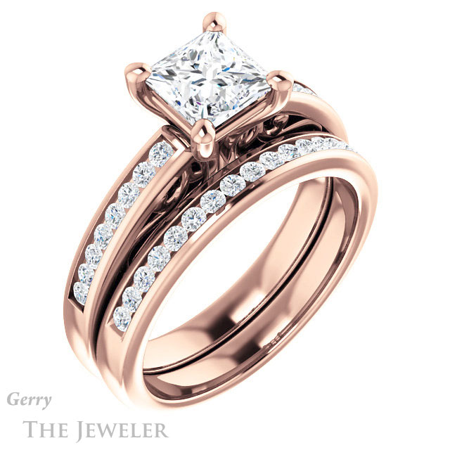 Princess Cut Forever One Moissanite Engagement Ring #GTJ1150-square-fo-r