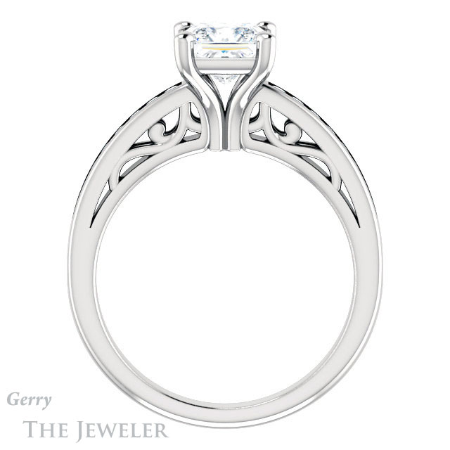 Princess Cut Forever One Moissanite Engagement Ring #GTJ1150-square-fo-w 2 Princess Cut Forever One Moissanite Engagement Ring #GTJ1150-square-fo-w
