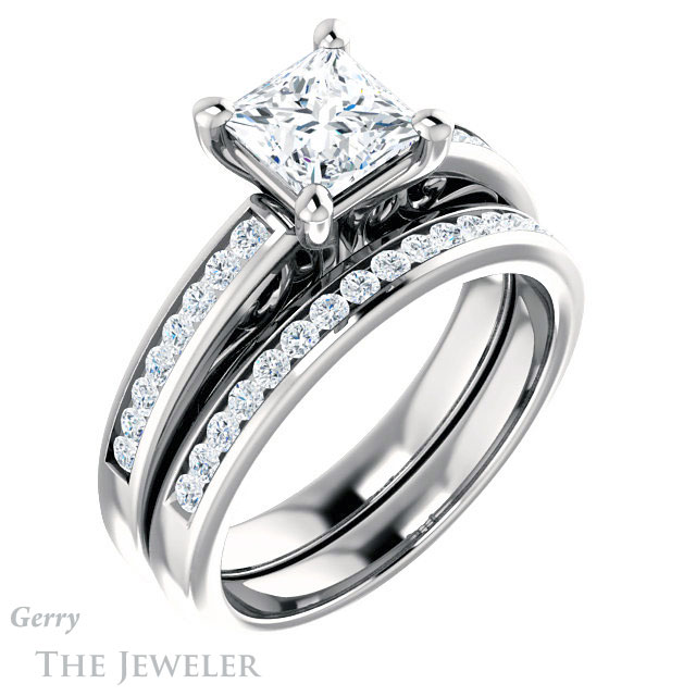Princess Cut Forever One Moissanite Engagement Ring #GTJ1150-square-fo-w 6 Princess Cut Forever One Moissanite Engagement Ring #GTJ1150-square-fo-w