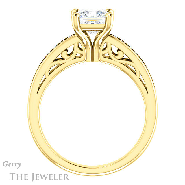 Princess Cut Forever One Moissanite Engagement Ring #GTJ1150-square-fo-y