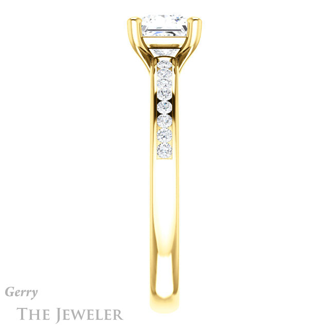 Princess Cut Forever One Moissanite Engagement Ring #GTJ1150-square-fo-y