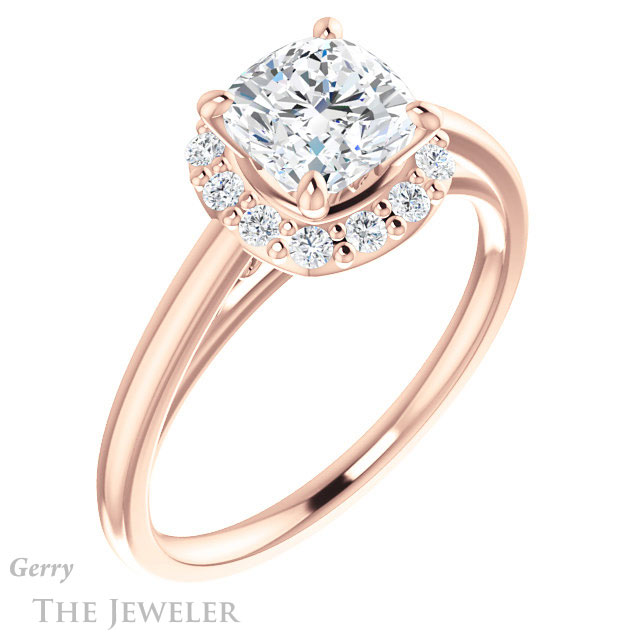Cushion Cut Forever One Moissanite Engagement Ring #GTJ1151-cushion-fo-r 4 Cushion Cut Forever One Moissanite Engagement Ring #GTJ1151-cushion-fo-r