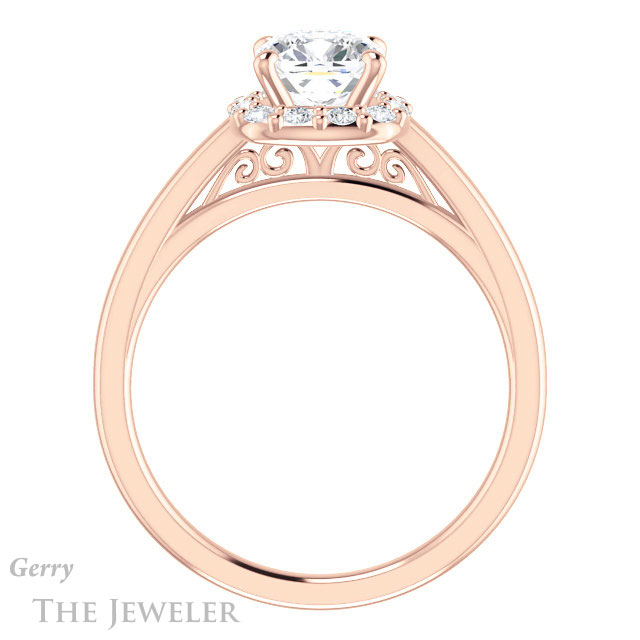 Cushion Cut Forever One Moissanite Engagement Ring #GTJ1151-cushion-fo-r