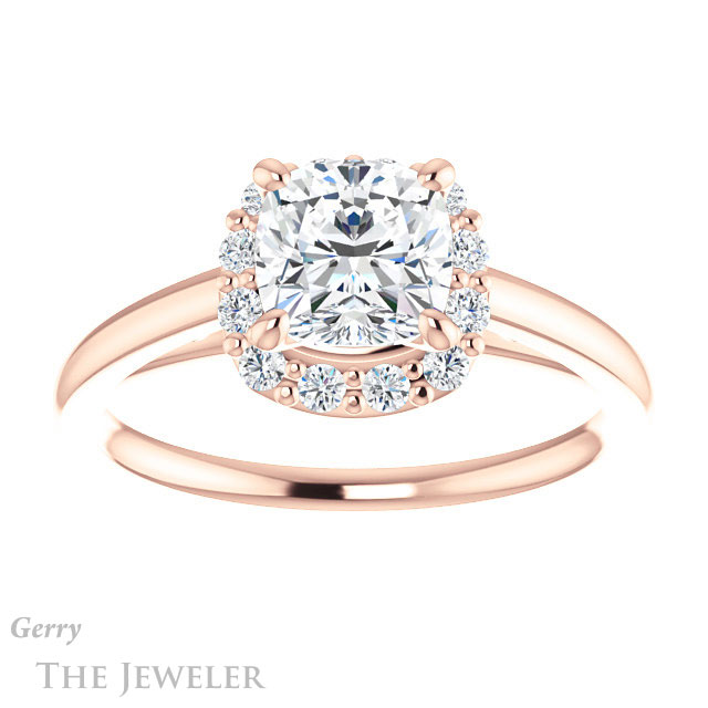 Cushion Cut Forever One Moissanite Engagement Ring #GTJ1151-cushion-fo-r